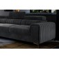 Canapé d'angle convertible - LARRY VELOURS Luxe gris foncé, 5 places, angle gauche (vu de face)