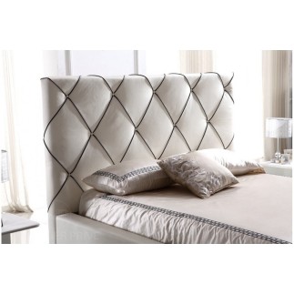 Lit en cuir italien de luxe ENJOY, blanc