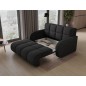 Canapé 2 places convertible tissu doux noir, coffre, DEVON Canapé 2 places convertible tissu doux noir, coffre, DEVON