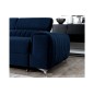 Canapé d'angle convertible - LARRY VELOURS Luxe bleu, 5 places, angle gauche (vu de face)