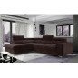 Canapé d'angle convertible - LARRY VELOURS Luxe marron, 5 places, angle gauche (vu de face)
