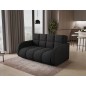 Canapé 2 places convertible tissu doux noir, coffre, DEVON Canapé 2 places convertible tissu doux noir, coffre, DEVON