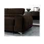 Canapé d'angle convertible - LARRY VELOURS Luxe marron, 5 places, angle gauche (vu de face)
