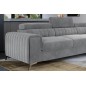 Canapé d'angle convertible - LARRY VELOURS Luxe, 5 places, gris , angle droit (vu de face)