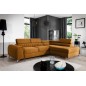 Canapé d'angle convertible - LARRY VELOURS Luxe, bronze, 5 places, angle droit (vu de face)