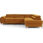 Canapé d'angle convertible - LARRY VELOURS Luxe, bronze, 5 places, angle droit (vu de face)