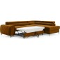 Canapé d'angle convertible - LARRY VELOURS Luxe, bronze, 5 places, angle droit (vu de face)