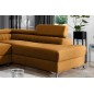 Canapé d'angle convertible - LARRY VELOURS Luxe, bronze, 5 places, angle droit (vu de face)