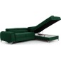 Canapé d'angle convertible - LARRY VELOURS Luxe vert, 5 places, angle droit (vu de face)