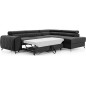 Canapé d'angle convertible - LARRY VELOURS Luxe gris foncé, 5 places, angle droit (vu de face)