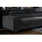 Canapé d'angle convertible - LARRY VELOURS Luxe gris foncé, 5 places, angle droit (vu de face)