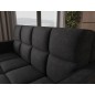 Canapé 2 places convertible tissu doux noir, coffre, DEVON Canapé 2 places convertible tissu doux noir, coffre, DEVON