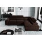 Canapé d'angle convertible - LARRY VELOURS Luxe marron, 5 places, angle droit (vu de face)
