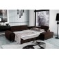 Canapé d'angle convertible - LARRY VELOURS Luxe marron, 5 places, angle droit (vu de face)