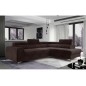 Canapé d'angle convertible - LARRY VELOURS Luxe marron, 5 places, angle droit (vu de face)