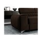 Canapé d'angle convertible - LARRY VELOURS Luxe marron, 5 places, angle droit (vu de face)