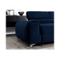Canapé d'angle convertible - LARRY VELOURS Luxe bleu, 5 places, angle droit (vu de face)