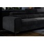 Canapé d'angle convertible - LARRY VELOURS Luxe, 5 places, noir , angle droit (vu de face)