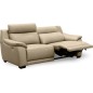 Canapé 3 places avec 2 relax en 100% tout cuir épais luxe italien - 2 relax électriques, beige. BERN