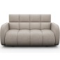 Canapé 2 places convertible tissu bouclette beige, coffre, DEVON Canapé 2 places convertible tissu bouclette beige, coffre, DEVON