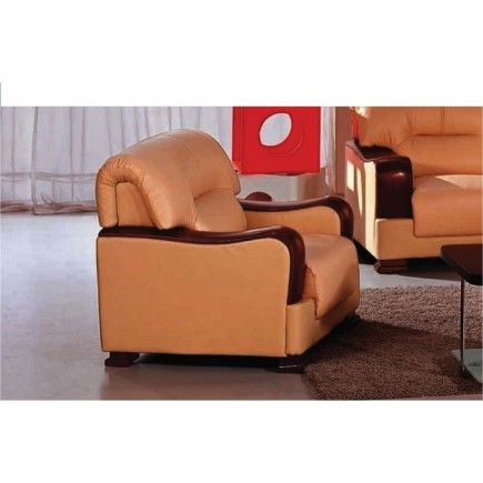 Fauteuil 1 place en cuir italien VIERI, marron