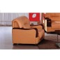 Fauteuil 1 place en cuir italien VIERI, marron