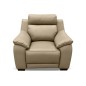 Fauteuil avec 1 relax en 100% tout cuir épais luxe italien - 1 relax électrique, beige. BERN, 2 places