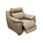 Fauteuil avec 1 relax en 100% tout cuir épais luxe italien - 1 relax électrique, beige. BERN, 2 places