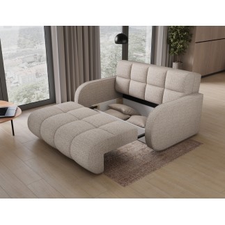 Canapé 2 places convertible tissu bouclette beige