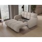 Canapé 2 places convertible tissu bouclette beige, coffre, DEVON Canapé 2 places convertible tissu bouclette beige, coffre, DEVON