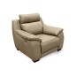 Fauteuil avec 1 relax en 100% tout cuir épais luxe italien - 1 relax électrique, beige. BERN, 2 places
