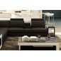 Canapé d'angle en cuir luxe italien 5/6 places XERUS, cuir haut de gamme italien vachette. Cuir Prestige luxe. Noir et blanc, an