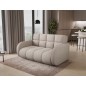 Canapé 2 places convertible tissu bouclette beige, coffre, DEVON Canapé 2 places convertible tissu bouclette beige, coffre, DEVON