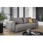 Canapé 3/4 places convertible et espace de rangement - gris - en tissu de qualité luxe, ELSA
