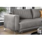 Canapé 3/4 places convertible et espace de rangement - gris - en tissu de qualité luxe, ELSA