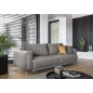 Canapé 3/4 places convertible et espace de rangement - gris - en tissu de qualité luxe, ELSA