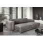 Canapé 3/4 places convertible et espace de rangement - gris - en tissu de qualité luxe, ELSA