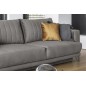 Canapé 3/4 places convertible et espace de rangement - gris - en tissu de qualité luxe, ELSA