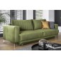 Canapé 3/4 places convertible et espace de rangement - vert - en tissu de qualité luxe, ELSA