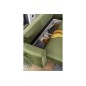 Canapé 3/4 places convertible et espace de rangement - vert - en tissu de qualité luxe, ELSA