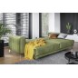 Canapé 3/4 places convertible et espace de rangement - vert - en tissu de qualité luxe, ELSA
