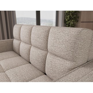 Canapé 2 places convertible tissu bouclette beige