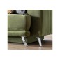 Canapé 3/4 places convertible et espace de rangement - vert - en tissu de qualité luxe, ELSA