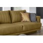 Canapé 3/4 places convertible et espace de rangement - moutarde - en tissu de qualité luxe, ELSA