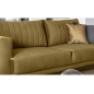 Canapé 3/4 places convertible et espace de rangement - moutarde - en tissu de qualité luxe, ELSA
