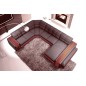 Canapé d'angle en cuir italien 7/8 places EVASION, chocolat / marron, angle gauche