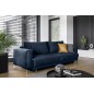 Canapé 3/4 places convertible et espace de rangement - bleu - en tissu de qualité luxe, ELSA