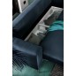 Canapé 3/4 places convertible et espace de rangement - bleu - en tissu de qualité luxe, ELSA