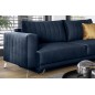 Canapé 3/4 places convertible et espace de rangement - bleu - en tissu de qualité luxe, ELSA