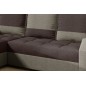 Canapé d'angle convertible - ARTE - en tissu de qualité - marron et beige, 3/4 places, angle gauche (vu de face)